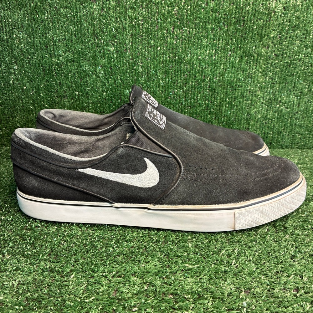 Nike SB Stefan Janoski OG+ Slip-On Suede Skateboarding Sneakers Black Mens Sz 13